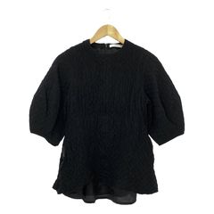 ローヘンlohenジャガード袖パフブラウス黒36300円美品 LOHEN / ローヘン | ジャガード 袖パフブラウス | 38 | ブラック