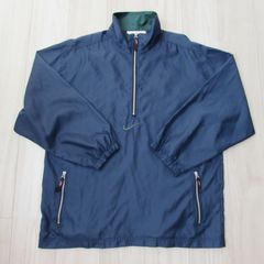 【Lサイズ】古着　ナイロンジャケット　NIKE　白タグ　90s　ハーフジップ　刺繍ロゴ　バックロゴ