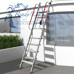 アームレスト付き折りたたみ式屋根裏はしご、2つの取り外し可能なフック付きの高い階段滑り止 折りたたみはしご 10 Step Ladder