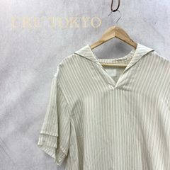 URU TOKYO ウル トウキョウ ITALIAN COLLAR S/S SHIRTS イタリアン カラー シャツ トップス ストライプ 2 M ホワイト メンズ