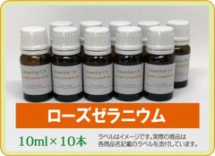 ローズゼラニウム　10ml×10本（アロマストーンプレゼント）