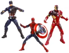 【中古】フィギュア キャプテン・アメリカ＆スパイダーマン＆アイアンマン・マーク46  3パック 「シビル・ウォー/キャプテン・アメリカ」 ハズブロ アクションフィギュア 6インチ レジェンド