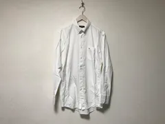 本物バーバリーブラックレーベルBURBERRY BLACKLABELコットンドレスロゴ刺繍長袖シャツメンズサーフアメカジミリタリーストリートスケーターワークビジネススーツモードゴルフドレス42白ホワイトXL