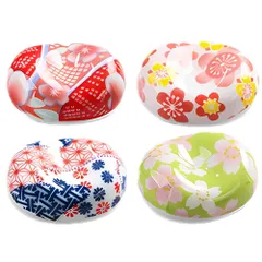Chicer 箸置き おしゃれ セット かわいい 陶器 カトラリーレスト 和食器 箸枕 箸休め 箸台 和風 花柄 母の日 ギフト (6個セット) [6個セット]