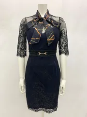 949 dazzy store デイジーストア　キャバクラ　ドレス　スカーフ　レース　タイト　ミディ　キャバドレス　M