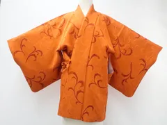 【一輝堂】【着物】道中着　地紋起こし加工着尺　唐草文　身丈約79.5cm　裄丈約63cm　25z06-3447