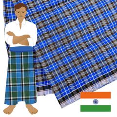 【商用可】インドのボトムズ ルンギ布「STITCHED（縫い合わせ済み）」70