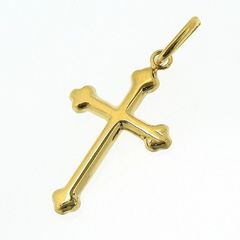 クロス ペンダントトップ K18 18金 イエローゴールド 約0.48g アクセサリー 裏面マット仕上げ