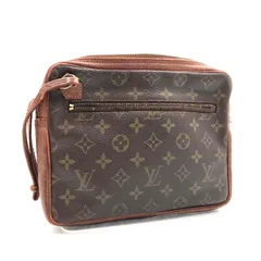 LOUIS VUITTON ルイヴィトン　モノグラム　サックスポ　セカンドバッグ　クラッチバッグ　PVC×レザー ブラウン　フランス製　刻印あり 1984年製