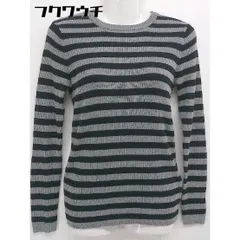 ◇ Simplicite シンプリシテェ ボーダー 長袖 リブニット カットソー グレー ブラック レディース 【中古】 【1105210023920】