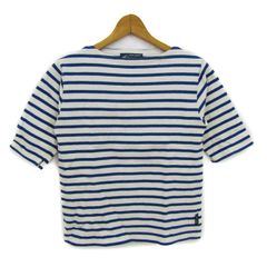 セントジェームス 半袖Ｔシャツ トップス ボーダーT レディース INTL XXSサイズ 白×青 SAINT JAMES 【中古】
