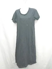 ◇ ⊂ antiqua アンティカ 半袖 ロング ワンピース サイズF ブラック レディース E  【1411280032459】