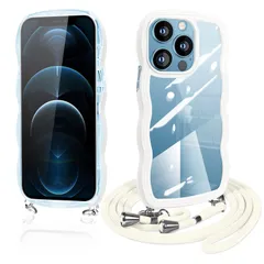 【特売】iPhone12 Pro Max ケース ショルダー クリア iphone 12 Pro Max スマホケース カバー 透明 TPU ストラップ付き 肩掛け 首掛け 紐付き 斜めがけ 創意 個性 可愛い かわいい 韓国 薄型 耐衝撃 アイフォン12Pr