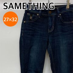 SOMETHING サムシング パンツ デニム ジーンズ レディース ブルー 日本製 27×32サイズ【CB317】