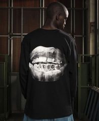 GRIMEY PEACE WITHIN THE GLITZY GRILLZ L/S Tシャツ【BLACK】 (L・XL)(グライミー 服 通販 メンズ 大きいサイズ ロンT 長袖 ロングスリーブ)