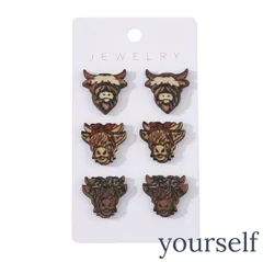 レディース　ピアス　アクセサリー　カジュアル　木製　バブルヘッドデザイン　送料無料