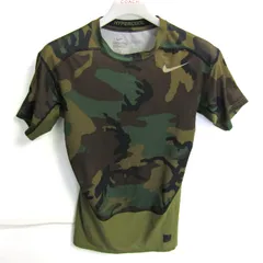 ナイキ 半袖Ｔシャツ ドライフィット 迷彩 プロコンバット コンプレッションシャツ トップス メンズ Mサイズ カーキ系 NIKE 【中古】