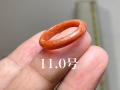 L11-130 赤翡翠 11.0号 ミャンマー産天然 A貨 本翡翠 くりぬき リング