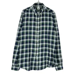 BRUNELLO CUCINELLI ブルネロクチネリ スリムフィットチェックシャツ DE91642 グリーン×ネイビー Sのサムネイル