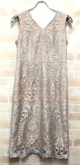 【中古】 Diagram ダイアグラム グレースコンチネンタル レースワンピース 刺繍 ドレス ベージュ 36 111427989