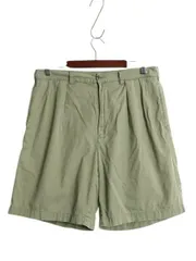 【お得なクーポン配布中!】 90s ポロ ラルフローレン コットン チノ ショートパンツ メンズ 34 オールド ショーツ 短パン ツータック ゆったり チノパン グリーン 薄手