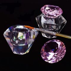 ダッペンディッシュ ピンク 蓋付き フタ付き ガラス ダイヤモンド インテリア ネイル かわいい おしゃれ ネイル筆 洗浄 ネイル用品