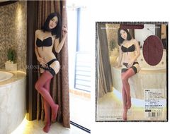 RoseSakura 0908　ワインレッド　定番商品　30デニール　艶々光沢　サイハイストッキング足型無しです