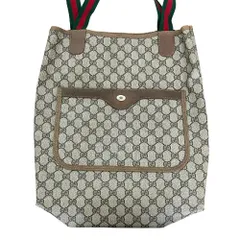 【中古】GUCCI グッチ トートバッグ GGスプリーム GGスプリーム オールドグッチ　シェリーライン ブラウン