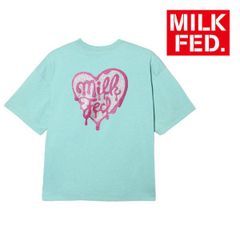 tシャツ Tシャツ ミルクフェド milkfed MILKFED MELTY HEART S/S TEE 103241011003 レディース グリーン 緑 ティーシャツ ブランド ティシャツ クルーネック おしゃれ 可愛い ロゴ ハート ラメ グリッター