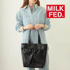 ミルクフェド トートバッグ バッグ MILKFED LOGO EMBOSS TOTO BAG 103252053003 milkfed レディース ブラック 黒 トート A4 合成皮革 合皮 レザー フェイクレザー おしゃれ 可愛い ロゴ ブランド 鞄