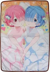 【中古】抱き枕カバー・シーツ(キャラクター) ラム＆レム(アニメイラスト描き下ろしver.) ブランケット 「Re：ゼロから始める異世界生活 Re：ゼロから始めるラムとレムの誕生日生活2018 in渋谷マルイ」