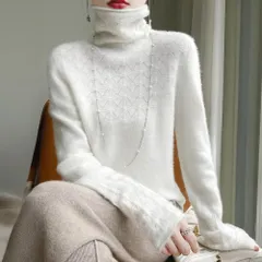 ☆ ホワイト ☆ XLサイズ ☆ ニットセーター ハイネック トップス 首元レース ハイネック 長袖 レディース ニット セーター タートルネック 首元レース ニットトップス ニットセーター プルオーバー トップス 秋冬 秋 冬 きれいめ 無地 シンプル
