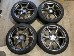 【2501005】YOKOHAMA ADVAN Racing RGⅢ 18インチ 8J +47 PCD100 5H + GOODYEAR 225/40R18 2020年 86 カローラスポーツ BRZ インプレッサ レガシィ 等
