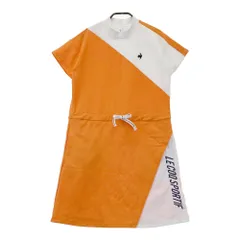 サイズ：M LECOQ GOLF ルコックゴルフ 2022年モデル ハイネック半袖ワンピース  オレンジ系 [240101318555] ゴルフウェア レディース ストスト