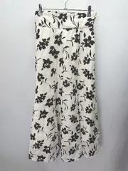 ◇ one after another NICE CLAUP 花柄 ロング丈 フレア スカート サイズF ベージュ ブラック レディース E  【1406180107956】