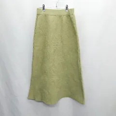 ◇ ⊇ natural couture ウエストゴム ロング丈 フレア スカート サイズF ライトグリーン レディース E  【1409240057239】