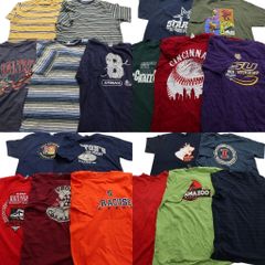 古着卸 まとめ売り カラーmix プリント 半袖Tシャツ 20枚セット (メンズ L ) チームロゴ 英文字プリント リアルツリー 中古 古着 NA6999
