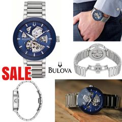 新品 BULOVAブローバ ドレスウォッチ 腕時計96A204 自動巻き ブルー