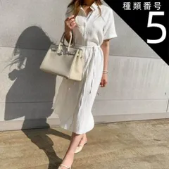 種類5：ホワイト/M ワンピース ミモレ ミモレ丈 ロング ロング丈 マキシ マキシ丈 9分丈 アンクル丈 袖あり 半袖 Aライン かわいい 大人可愛い きれいめ シンプル カジュアル 大人 上品 おしゃれ お洒落 かっこいい レトロ 大人可愛い 大人女子 こ