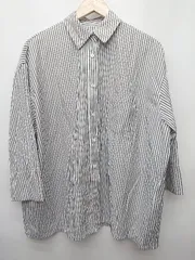 ◇ Θ GLOBAL WORK グローバルワーク ストライプ 長袖 シャツ ブラウス サイズF ブラック系 ホワイト レディース P  【1410160014073】