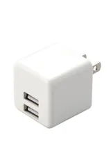 【特価セール】2ポート (5V/2.4A) USB-A 合計12W コンパクト コンセント 折りたたみ式プラグ USB [iPhone15、Androidなど各種対応] USB充電器 ホワイト エレコム EC-AC3912WH