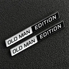 2個セット エンブレム 車用 オールドマン エディション 10.6cm シルバー ブラック 樹脂 プレート シール バイク 3D 立体 おしゃれ 外装 デコ ステッカー t8682