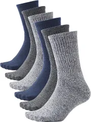 PIENILO 靴下 メンズ ビジネスソックス 厚手 パイルソックス 6足セット(杢6足,  25.0-27.0 cm)