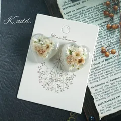 ぷっくりハートイヤリング/ピアス　ブルー