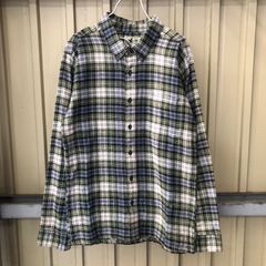 110 L.L.Bean 長袖シャツ L~ グリーン/ブルー/アイボリー ボタンダウン エルエルビーン チェックシャツ ネルシャツ ロングスリーブシャツ 古着卸 アメリカ仕入