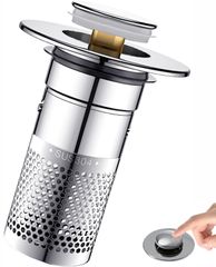 【数量限定】流し台 錆びにくい ごみ受け 銅コア 洗面台 ステンレス製 バスルーム 内径33mm-40mmの排水口に適用 清掃が簡単 ヘアキャッチャー 防臭防虫目詰まり防止 ゴミ受け排水口 (1) 排水溝