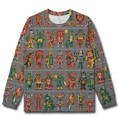 Tシャツ 長袖 シャツ L 2XL 怪獣 ウルトラ怪獣 ソフビ イラスト ビンテージ 雑貨