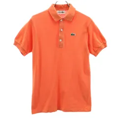 CHEMISE LACOSTE シュミーズラコステ 半袖 ポロシャツ 40 オレンジ 鹿の子 レディース 古着