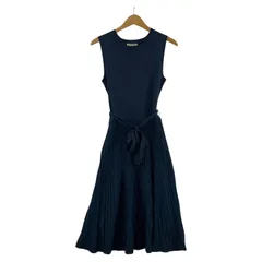 BE RADIANCEビーラディエンス ノースリーブ ニット切替ワンピース sizeF/ネイビー