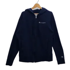 Champion チャンピオン スウェットパーカー フーディー 裏起毛 フロント刺繍 ワンポイントロゴ刺繍 カンボジア製 Mサイズ ネイビー